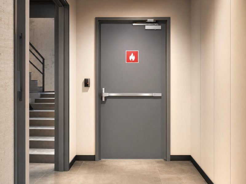 Pose d'une porte coupe-feu
